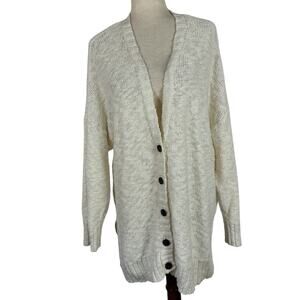 American Eagle Sweater Women Medium Oversized Beachy Cream Slouchy Cardigan Boho
